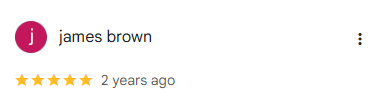 5-star Google review from james brown, 2 years ago. Rated without a written comment.